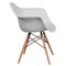 Merrick Lane Alda Series Polypropylene Accent Chair with Gently Curved Arms and Metal Braced Wooden Legs